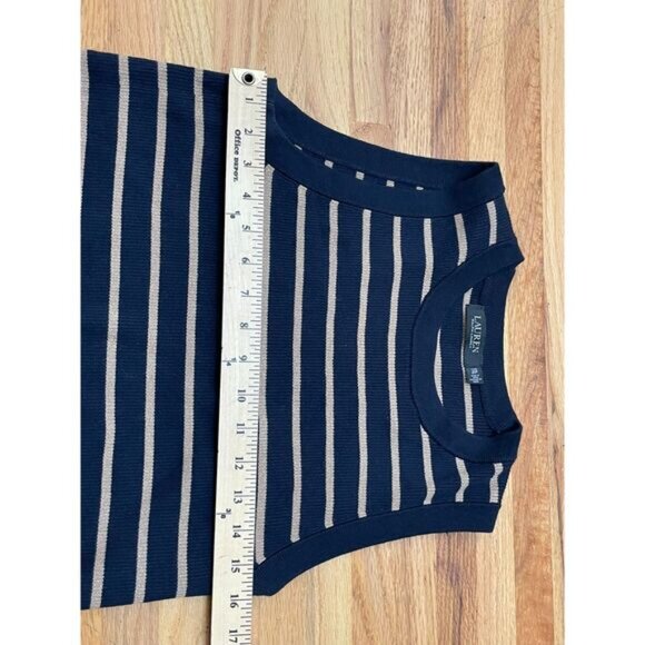 Lauren Ralph Lauren Women's Sweater Cardigan 2-Pcs Set Tank Top 2XL Blue Striped - Picture 9 of 13